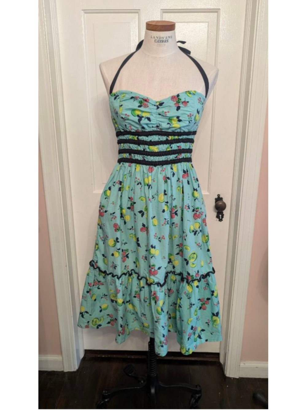 vintage Betsey Johnson fruit print Halter Dress 10 - Picture 2 of 13